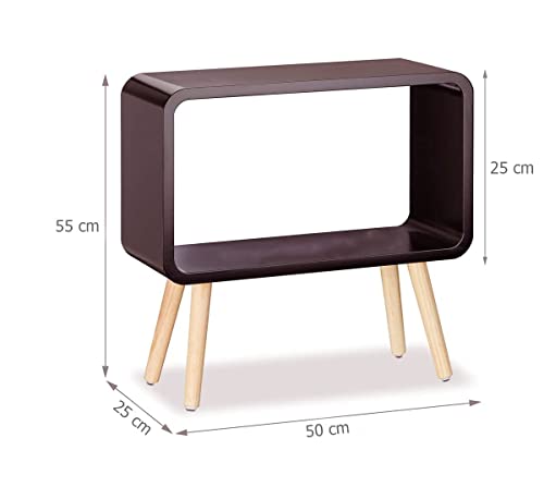 Image of Brown Art SHOPPEE Bookcase Nightstand, End Table,Bed Side Table for Small Spaces Magazine Stand with Storage Engineered Wood Wooden Bedside Table, Coffee Table, Living Room /Bedroom (Blue) (Grey)