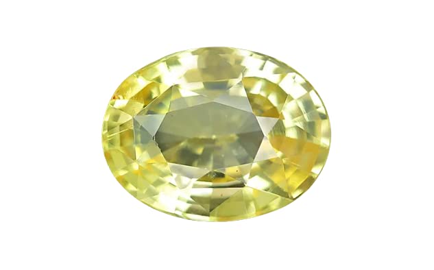Saphir jaune naturel de Ceylan 8.25 Ratti, pierre précieuse d'exception non chauffée