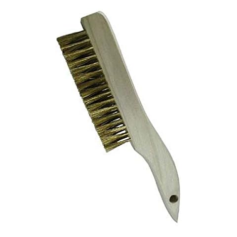 GORDON BRUSH 444B006G Plater's and Molder's Brush with Brass Bristles, Shoe Handle, 4 x 16 Rows, 10" Overall Length Cover