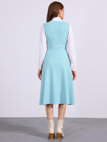 Image of Allegra K Gothic Overall Dress for Women's Lace Trim Midi Dress