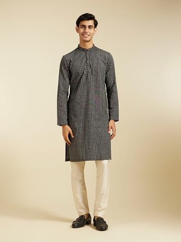 Image of DIWAS BY MANYAVAR Men's Cotton Striped Kurta (1pc)