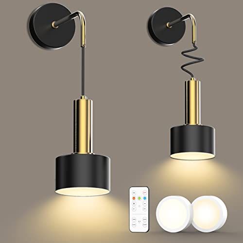 Telhomlite Battery Operated Wall Sconce, Rechargeable Wireless Wall Lights Set Of 2, Rgb Remote Control Dimmable, Memory Function With Auto Timer Ideal For Bedroom, Living Room, Hallway #TOP1
