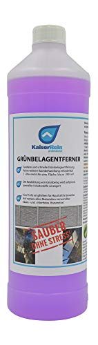KaiserRein Profi Grünbelagentferner Moosentferner Algenentferner extrem ergiebiges Konzentrat 1L ergibt 20 L (für bis zu 200 m²) Grünspan-Entferner, Terrasse, Fassade, Beton, Stein
