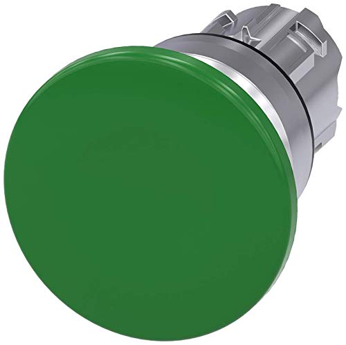 Bouton champignon vert 40 mm étanche IP69K pour commande industrielle