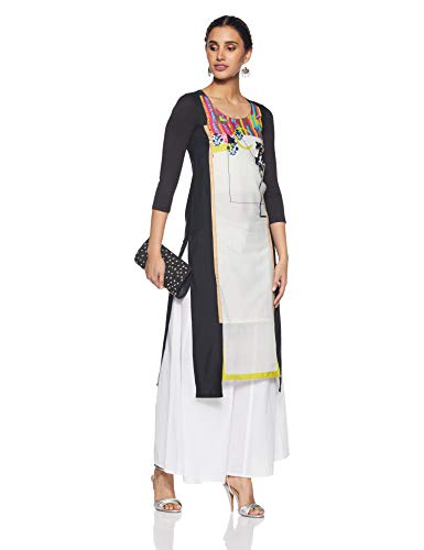 Image of W for Woman Women's Satin Straight Fit Straight Kurta