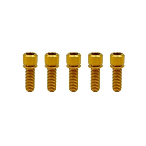 Rison-Titanium SSCY-US-20 Rison Titanium M6 X 16Mm Bicycle Screws Allen Hex Socket Head Bike Bolts Gold Bolts cover