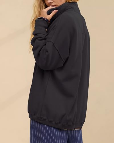 Image of Gacaky Sweatshirt for Women Oversized Casual Long Sleeve Button Henley Neck Pullover Tops Fashion Outfits Clothes