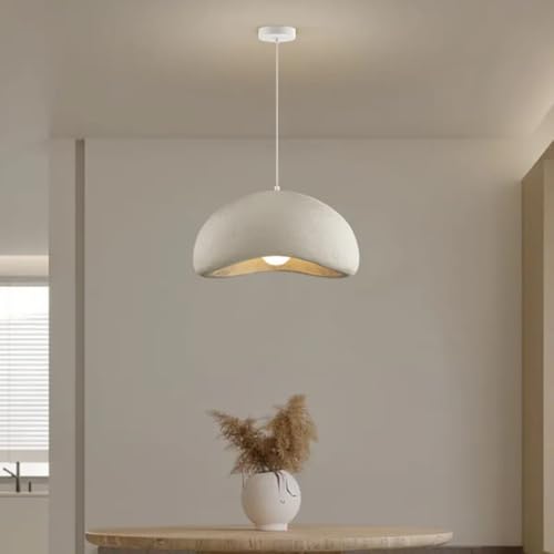 Image of Glowave Wabi Sabi 300mm White Resin Pendant Hanging Light Ceiling Lamp for Kitchen, Bedroom Hotels Cafes - Warm White (Round 300mm)