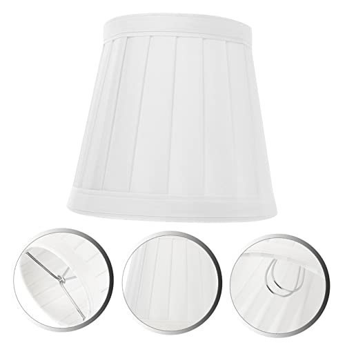 Image of Lampshade Wall Lamp Shade Bulb Cover s Clip on Cute Table Fabric Linen s Drum Table Cover White Cloth Desk Vintage