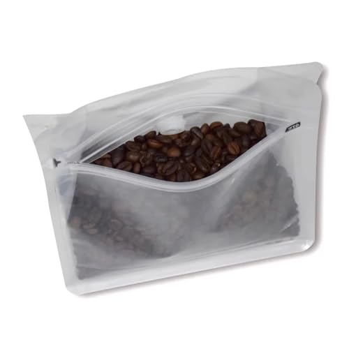 Bolsas de café con válvula reutilizables transparentes de 19x20x8cm para frutos secos 7