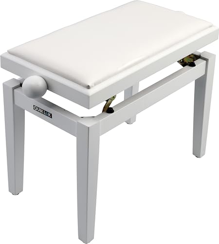 Banc en bois pour piano Quik Lok PB/100 WH S réglable blanc satin