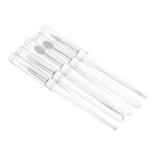 IWOWHERO 5pcs Silicone Lip Brush Set Transparent Rod Head for Lip Mask Lip Gloss Balm and Eyeshadow Makeup Ideal for Cosmetic Application and Beauty Routine