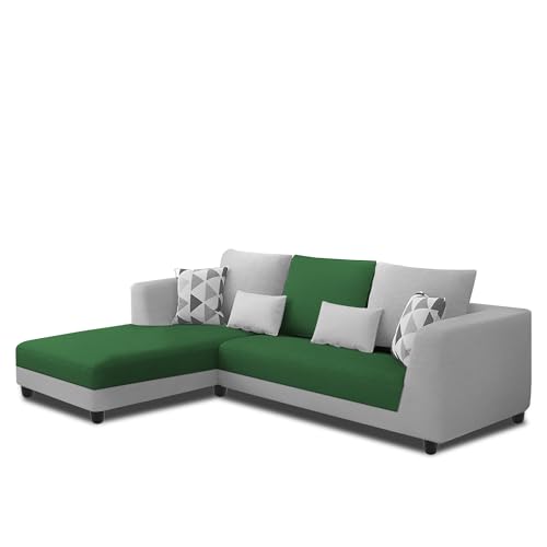 Image of Galib LHS 4 Seater L Shape Sofa Set for Living Room (Green Grey Fabric) Premium Fabric Sofa