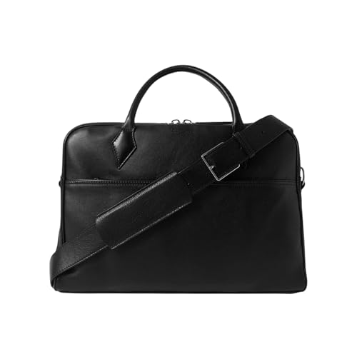 Maletín de piel auténtica premium: bolsa delgada de mensajero para portátil 16 pulgadas