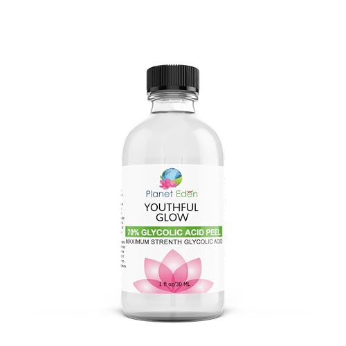 70% Glycolic Acid Skin Chemical Peel Kit with Fan Brush- Helps with Fine Lines, Wrinkles, Sun Damage, Dull Skin - Includes 1 Fan Brush