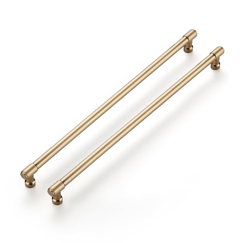 Image of Ravinte 2 Pack 12-3 /5 Inch Hole Center Solid Kitchen Cabinet Handles Champagne Bronze Dresser Pulls Cabinet Drawer Pulls for Kitchen Cupboard Hardware