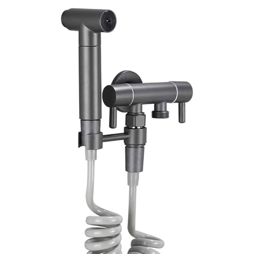 Rociador de bidé, rociador de bidé, pistola de acero inoxidable, rociador de bidé for inodoro gris, rociador de inodoro de doble control con manguera de resorte de 2 m, rociador for inodoro, rociador