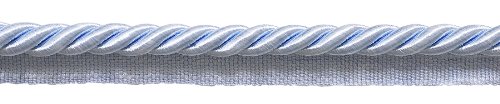 Décopro Large 3/8 Inch Light Blue Basic Trim Cord With Sewing Lip, Sold By The Yard, Style# 0038S Color: Arctic Blue - N14 #TOP19