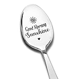 Funny Good Morning Sunshine Spoon Engraved Stainless Steel for Him Her Men Women Friends, Best Coffee Tea Lovers Gifts for Birthday Graduation Christmas