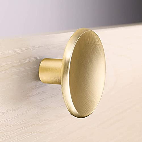 goldenwarm 4 pomos de armario dorados mate para muebles, color dorado cepillado -LS4008GD - Tiradores de muebles dorados para habitación de los niños, cajones y cajones, pomo redondo vintage Cover