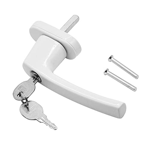 Hsthe Sea 2 x Aluminium Window Handles, Lockable Window Handle with Lock Pin Length 35 mm, Child Lock Window Lock, White - Image 4