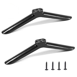 UIHRLM Universal TV Stand Base Pedestal Feet, Sturdy TV Legs Compatible with Sharp/Samsung/LG/JVC TVs, Easy to Install Plastic Tabletop Pedestal Base Replacement with 4 Screws, TV Stand for TVs