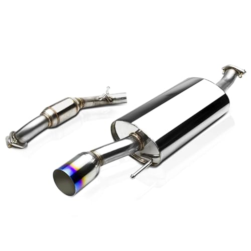 Auto Dynasty 3.5 Inches Burnt Muffler Tip Catback Exhaust System Compatible with 1993-1999 Volkswagen Golf 2.0L 2.8L, Stainless Steel