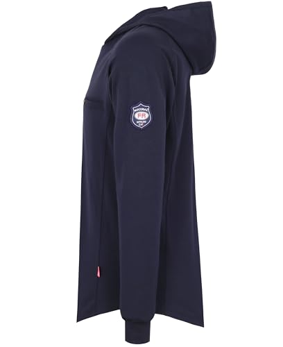 Image of BOCOMAL FR Hooded T Shirts Utility Pocket Fire Resistant Summer Hoodie CAT2 | 6oz Midweight Flame Retardant Cotton Hoodies,Kangaroo /Button Pocket,NFPA2112,Rib-Knit Cuffs,FRC Welding Arc Rated Work Shirt