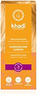 khadi SŁONECZNY BLOND roślinna farba do włosów, Błyszczący miodowy blond do mocnego, letniego słonecznego blondu, 100% naturalna i wegańska, Certyfikowane kosmetyki naturalne, 100g