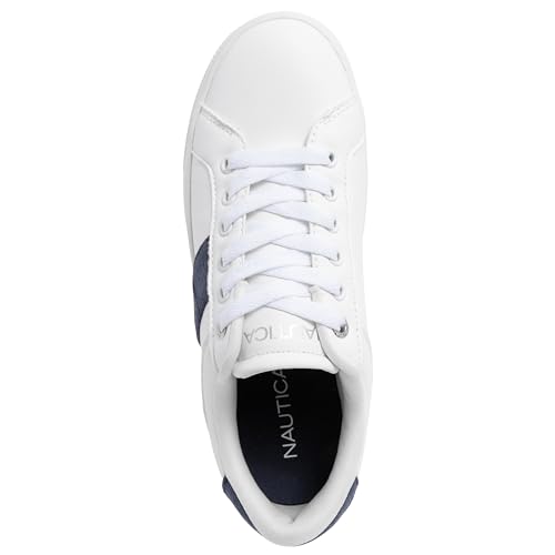 Image of Nautica Women's Court Sneaker - Casual Fashion Lace-Up Low Top Walking Shoes with Comfort Cushion Footbed, Lightweight Everyday Tennis Sneakers