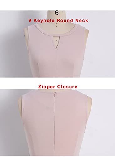 Image of Sureple Women's Retro Sleeveless Swing Casual Work Summer Party Dress with Pockets