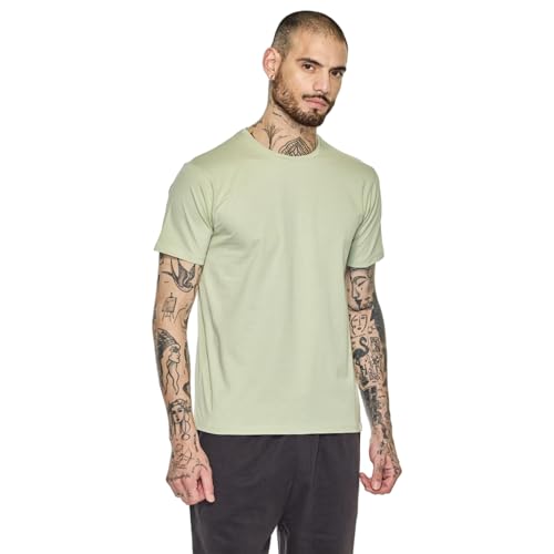 SNITCH Men's T-Shirt | Slim Fit Cotton Blend Fabric | Crew Neck & Half Sleeve Design | Minimalist Plain Pattern | Casual Wear for College & Street Style
