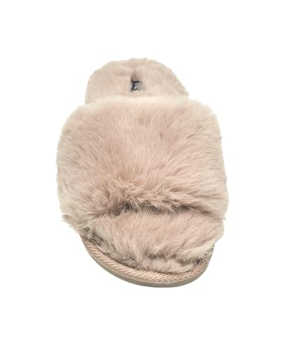 Nine West Women's Cozy Fleece Slide Slippers – Soft Plush Fur with Open Toe Design4