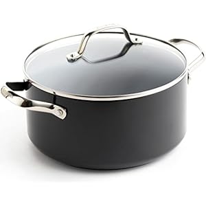 GreenPan Valencia Pro Hard Anodized Healthy Ceramic Nonstick 5QT Stock Pot with Lid, PFAS-Free, Induction, Dishwasher Safe, Oven Safe, Gray