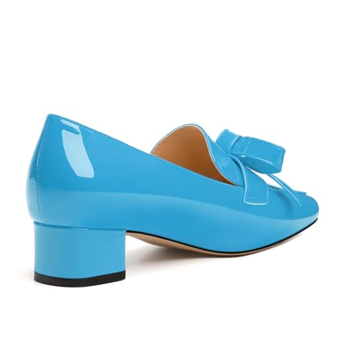 Image of Womens Loafer with Heel, Comfortable Chunky Heels for Women, Loafers Shoes with Bowknot Womens Bunion Dress Shoes