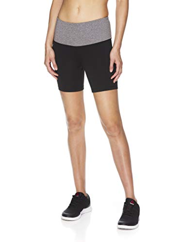 Reebok Women's Compression Running Shorts with Phone Pocket - High Waisted Performance Workout