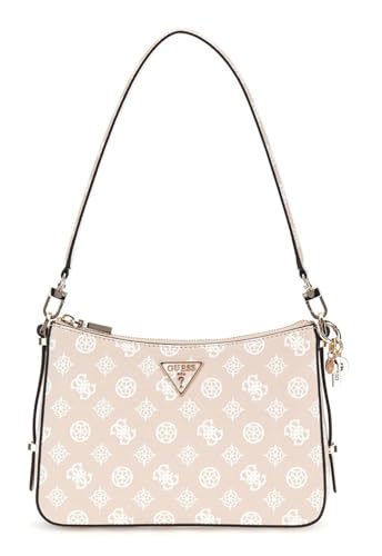 GUESS Eco Erica Top Zip Shoulder Bag petit sac à main beige imprimé