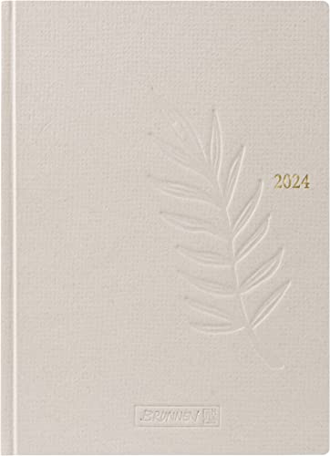 BRUNNEN Daily Calendar Model 736 2024 1 Page = 1 Day Sheet Size 10 x 14 cm Hemp: 1 Page = 1 Day, Sat. + Sun on one side, Sheet Size 10 x 14 cm