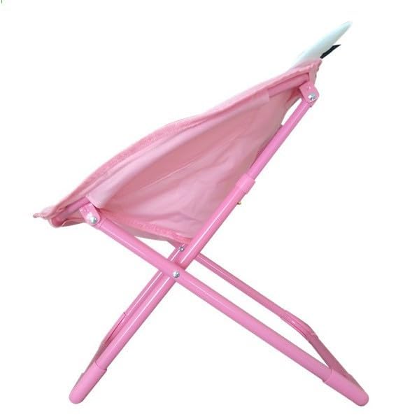 Enona Moon Chair with Metal Frame Non-Slip Back Saucer Chair Toddler Cartoon Pattern Children's Camping Chair Moon Folding for Kids Portable Seat Stool, Garden-Multi (Pink) 4