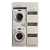Stella Trading LAUNDREEZY Armoire de Superposition pour Lave-Linge et Sèche-Linge - Blanc - Pratique et Rehaussée - 117,5 x 200 x 67,5 cm (L/H/P)