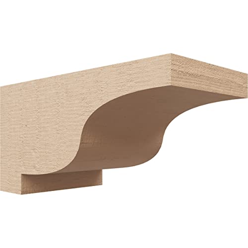 5"W x 10"D x 5"H Wide Newport Rough Cedar Woodgrain TimberThane Corbel, Primed Tan