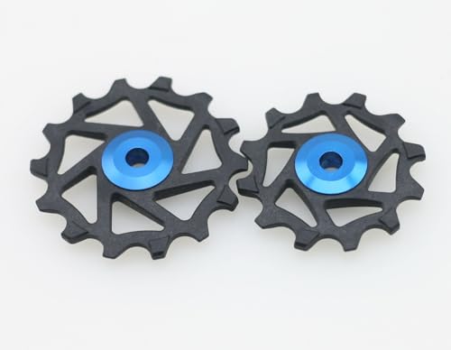 Desviador trasero de bicicleta, rodamiento de cerámica, rueda jockey, polea ancha estrecha, 12T+14T para SHIMANO SRAM XX1 X01, accesorios de ciclismo (azul)