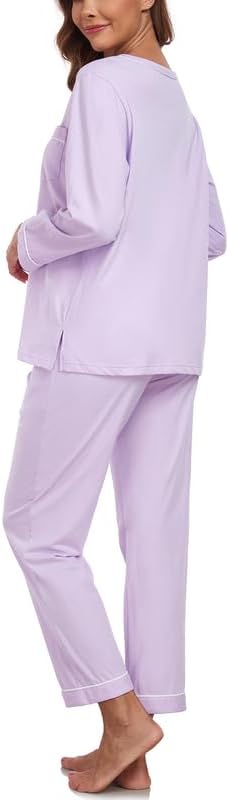 CF 100% Cotton Pajamas for Women Set Soft Comfy Fall PJ Sets for Woman 2 Piece Lounge Set Long Sleeve Tops and Pants S-XXL - Image 2