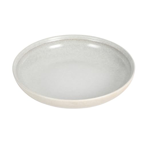 Image of Gibson Elite Beckett 4-Piece Ash White Dinner Bowl Set - Reactive Glaze Stoneware - Shallow Pasta Bowls - Round Wide-Rim Design - Microwave & Dishwasher Safe