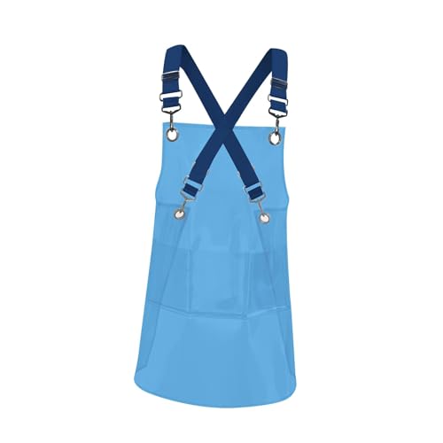 OEUVREBY Delantal transparente para jardinería, duradero, para chef, estilo nórdico, bricolaje, para ocasiones de bricolaje, color azul, longitud 60 cm, Longitud azul: 60 cm, length 60 cm