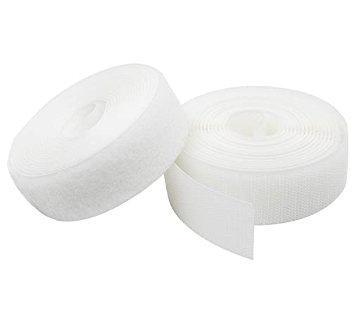 KLEBASTO Klettband zum nähen | SET Hakenband und Flauschband | Klettverschluss zum nähen | Hohe Verschlusskraft (Weiß 10mm x 3 m)