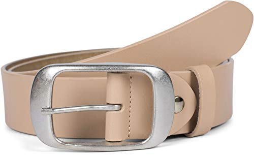 Ceinture en cuir réglable styleBREAKER unie à grosse boucle pour homme et femme