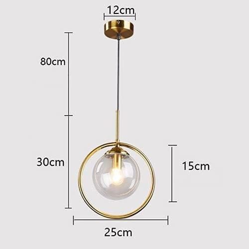 Lampe à suspension E27 lustre en verre sphérique salon