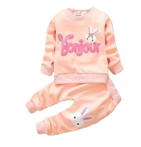 Unisex Baby Long Sleeve Bonjour Peach 01_Parent Top Bottom Clothing Set for Summer Comfort Casual Daily Outfit-image-8