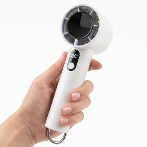FosPower Handheld Turbo Fan 10000RPM 3000mAh 5-Speed White | 1000...
